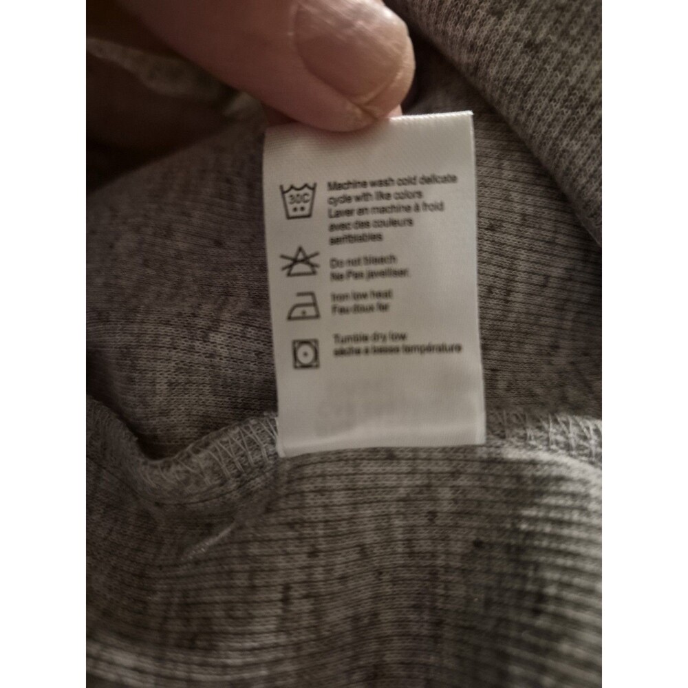 Chaser Linen Blend S Top Mock Neck Minimalist Old Money Neutral - Picture 7 of 7
